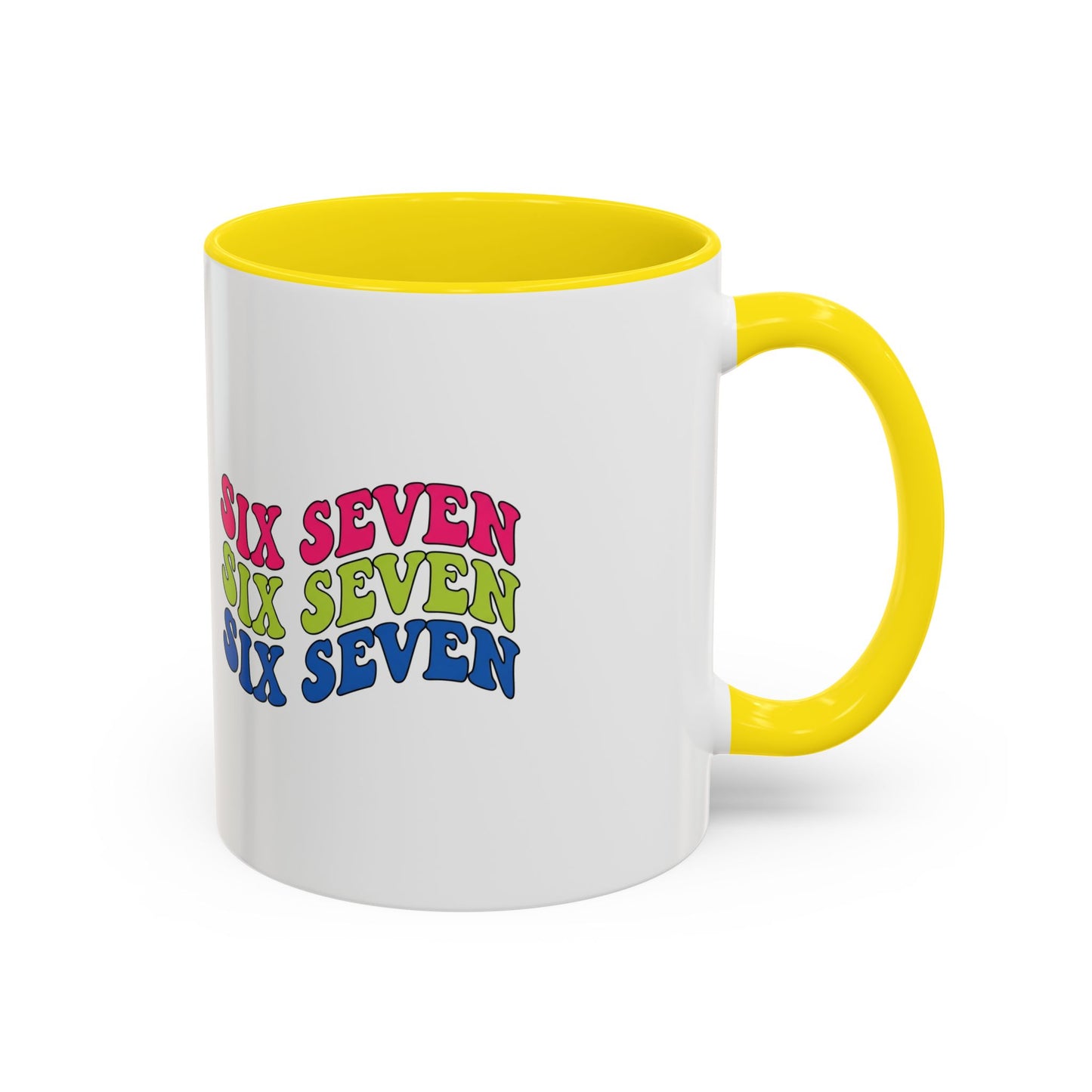 Six Seven Retro Accent Coffee Mug — Colorful 11/15oz Ceramic Tea Cup