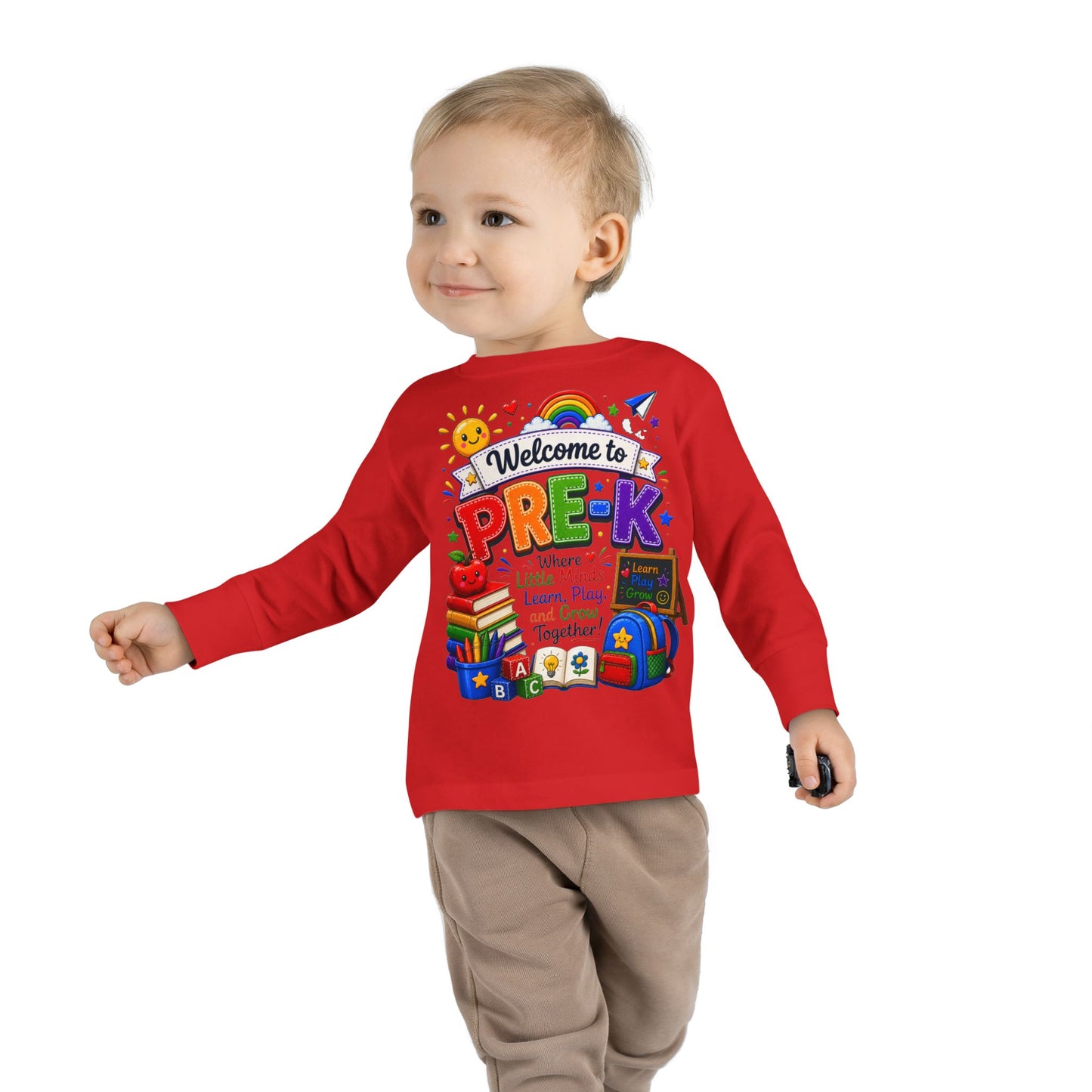 Welcome to Pre-K Toddler Long Sleeve Tee — Cute Back-to-School Preschool Shirt