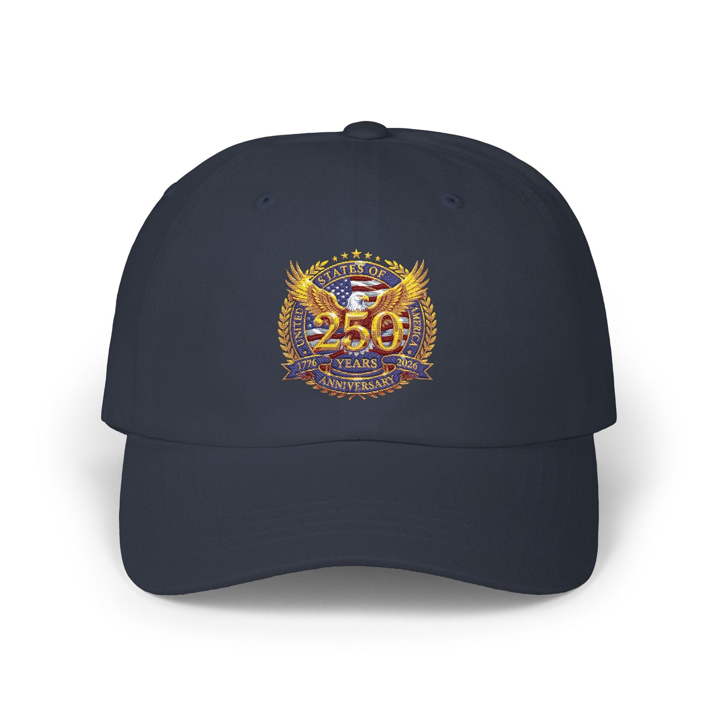 250 Years Commemorative Dad Cap – Vintage Gold Emblem Baseball Hat