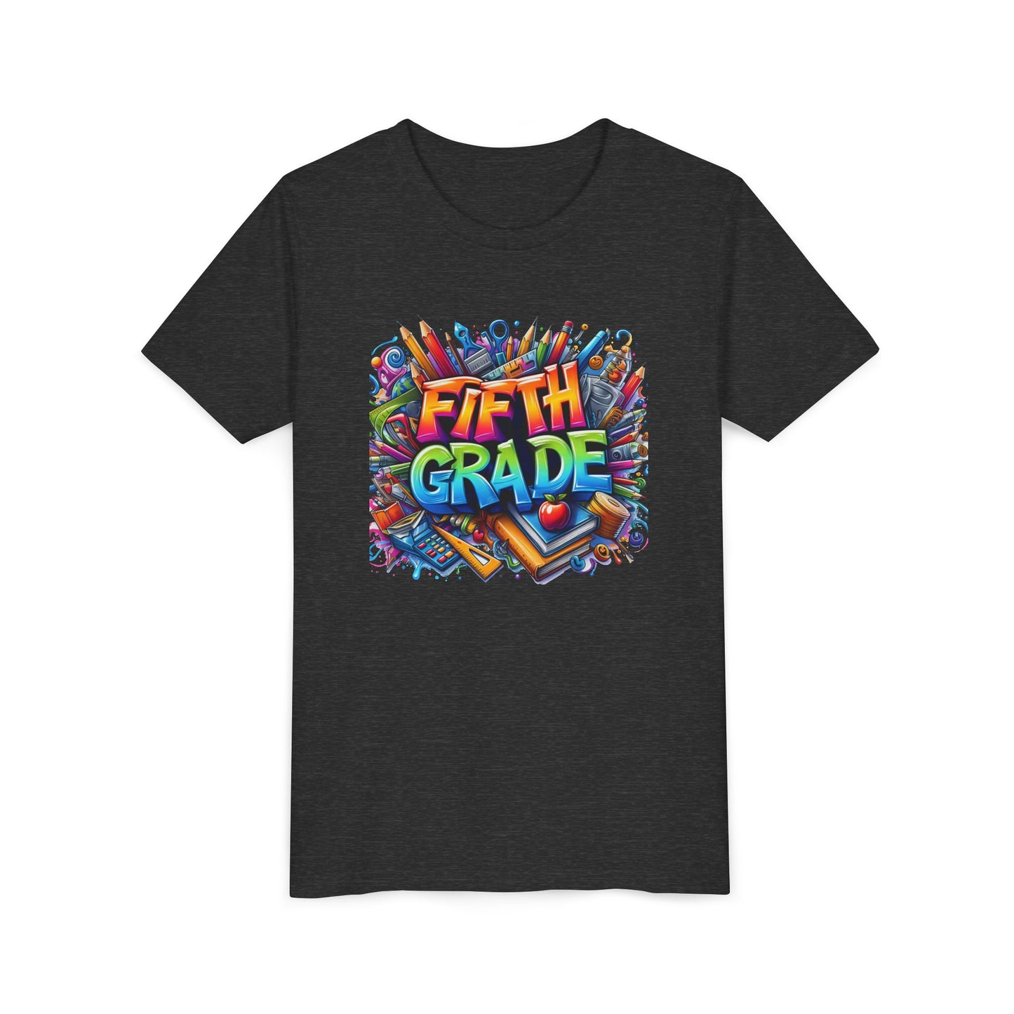 Fifth Grade Kid's Tee - Colorful School Supplies Back to School T-Shirt