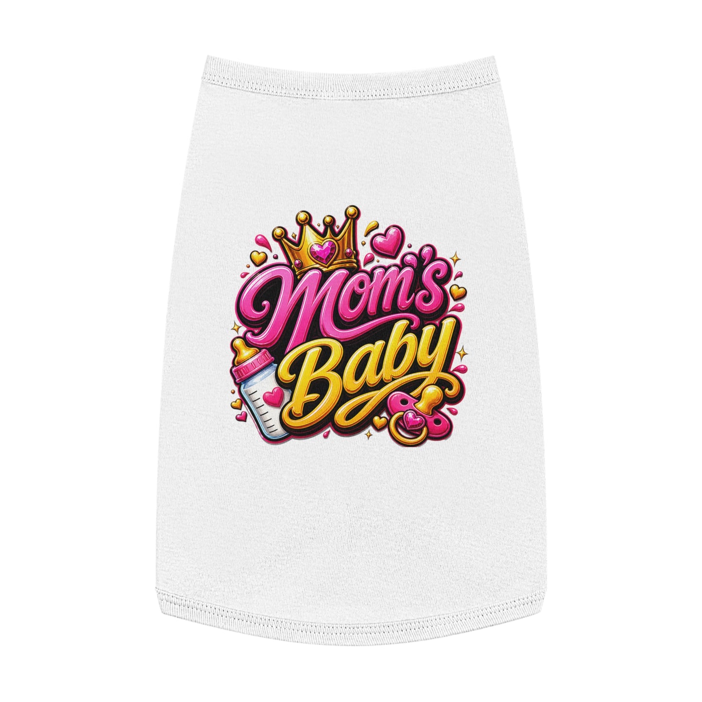 Pet Tank Top — “Mom's Baby” Cute Princess Graphic Dog Tee