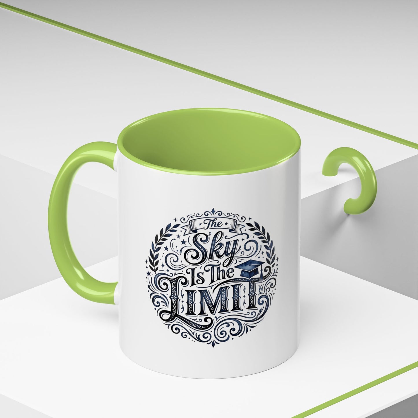 Accent Coffee Mug — “The Sky Is The Limit” Inspirational Graduation Coffee Mug