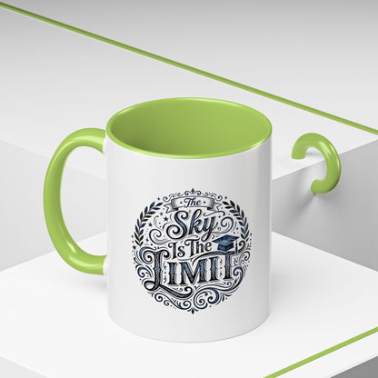 Accent Coffee Mug — “The Sky Is The Limit” Inspirational Graduation Coffee Mug
