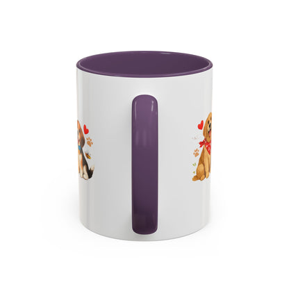 Dog Lover Accent Coffee Mug — “Love is a Four-Legged Word” Ceramic Gift