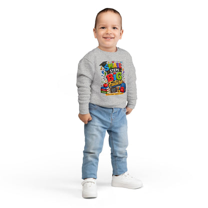 Toddler Sweatshirt - "Small Steps Big Future" Back-to-School Kids Crewneck
