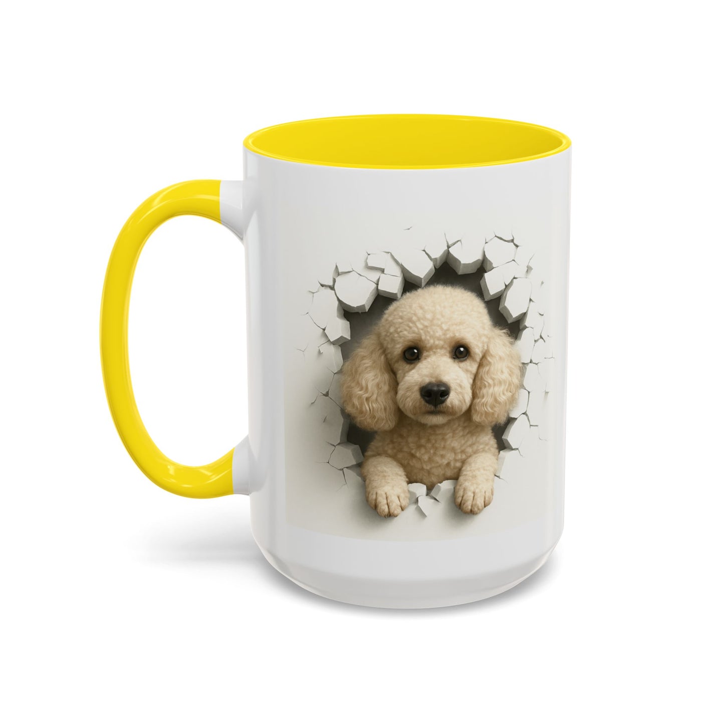 Poodle Peeking Accent Coffee Mug – Cute Dog Lover Gift (11/15oz)