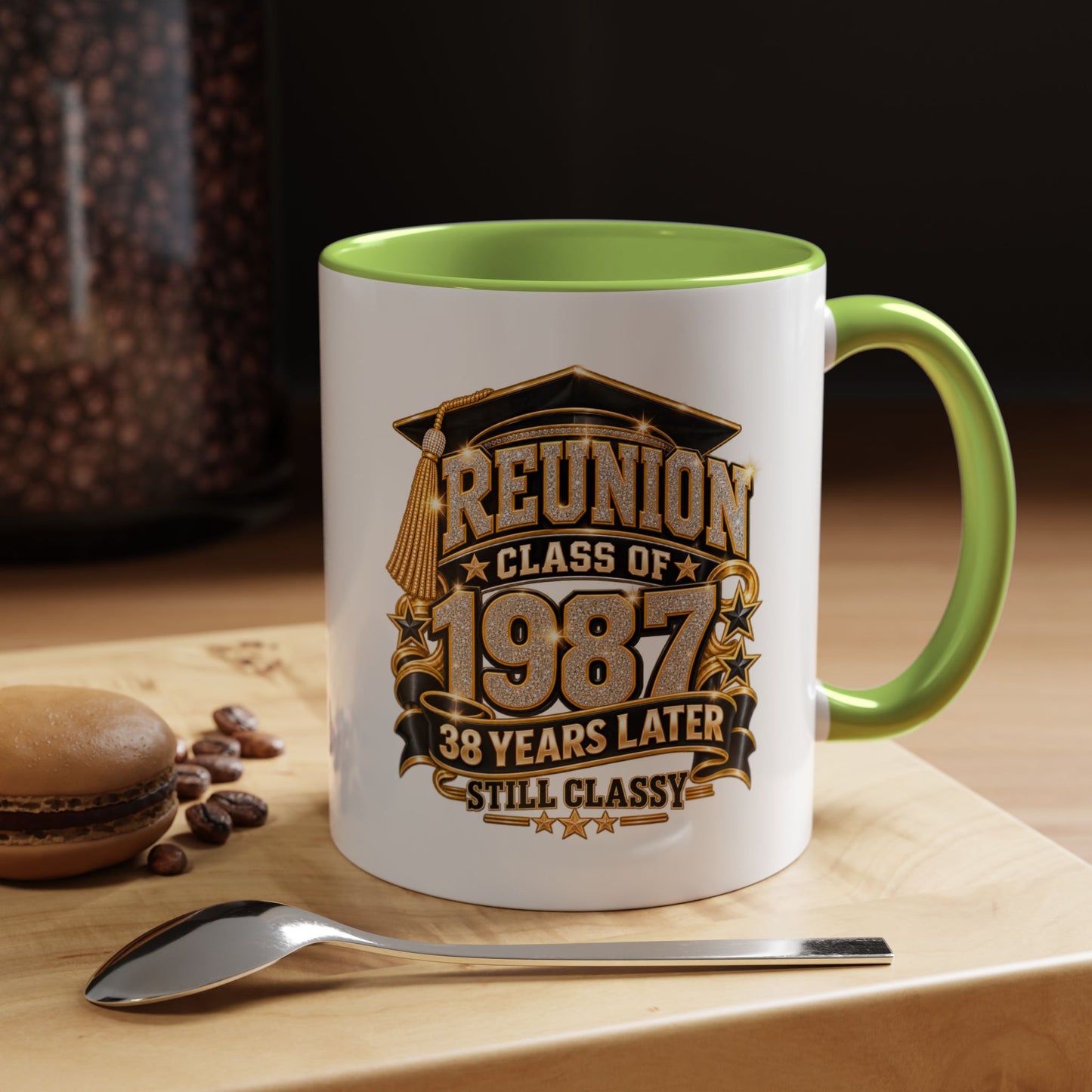 Class of 1987 Reunion Coffee Mug — 38 Years Later, Still Classy Accent Mug