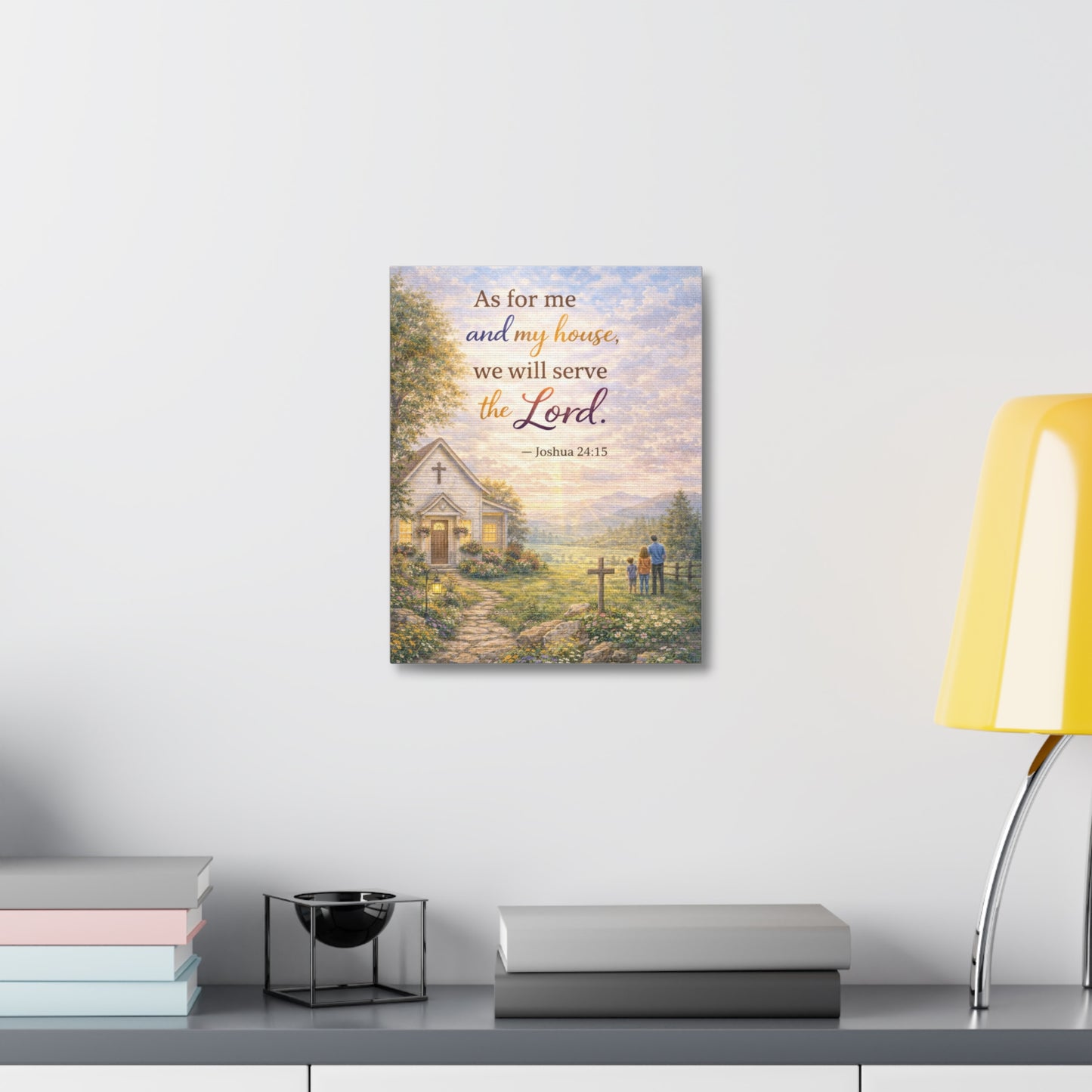 Canvas Wall Art - "As for me and my house we will serve the Lord" (Joshua 24:15) Inspirational Christian Home Decor