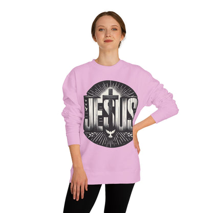 Jesus Graphic Sweatshirt — Vintage Cross & Dove Christian Crewneck