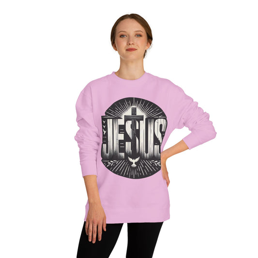 Jesus Graphic Sweatshirt — Vintage Cross & Dove Christian Crewneck