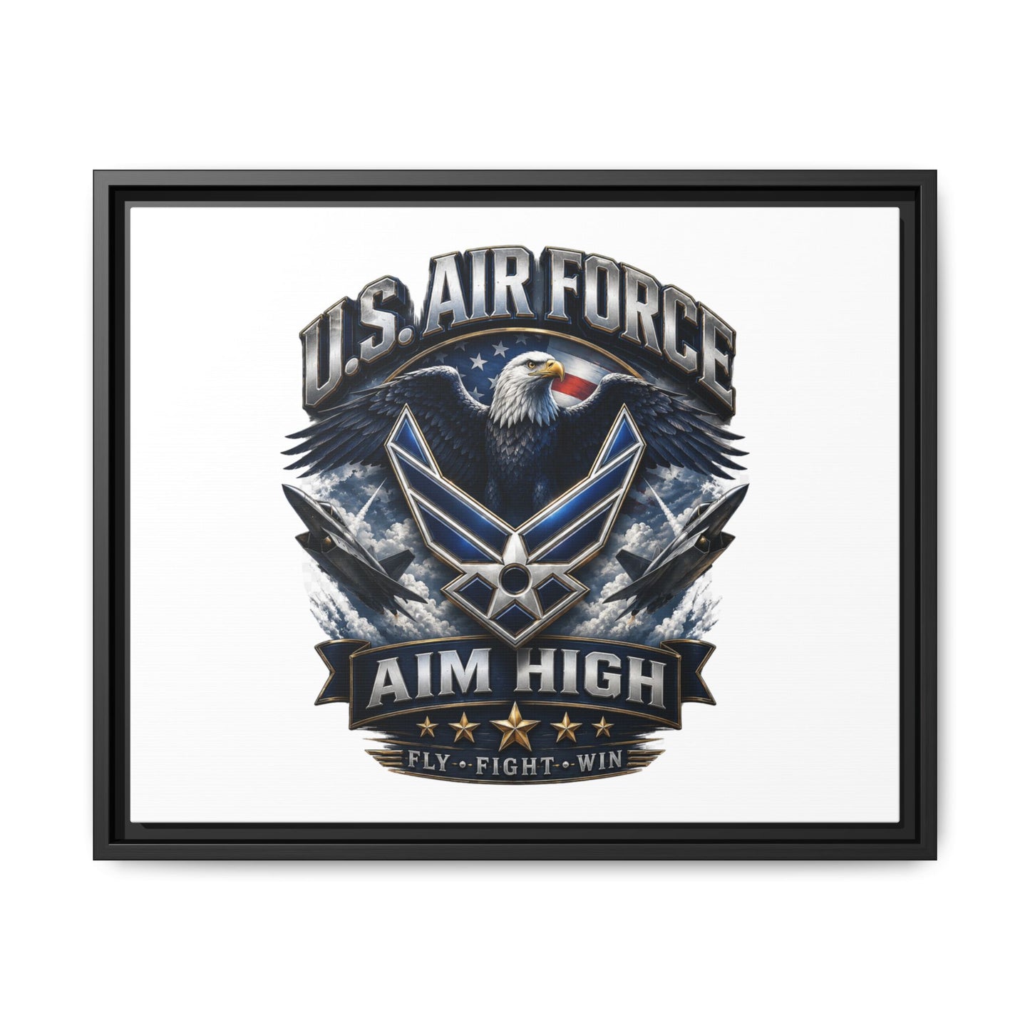 U.S. Air Force 'Aim High' Framed Matte Canvas Wall Art