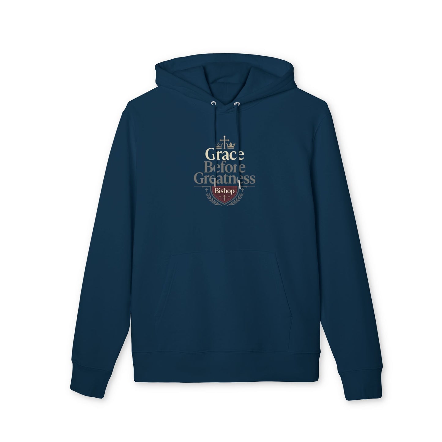 Grace Before Greatness Hoodie — Faith-Based Bishop Design