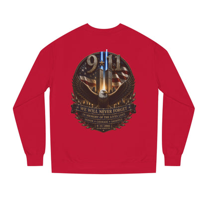 9/11 Memorial Sweatshirt — We Will Never Forget Tribute Crewneck