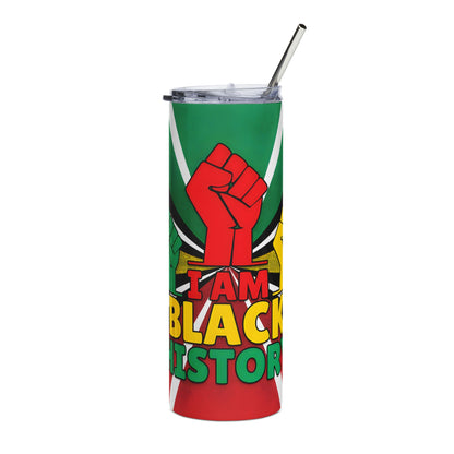 20oz Black History Stainless Steel Tumbler — I Am Black History Raised Fist Design