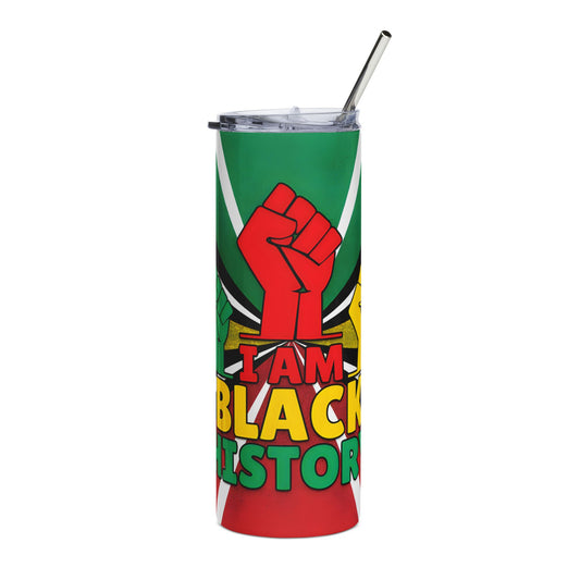 20oz Black History Stainless Steel Tumbler — I Am Black History Raised Fist Design