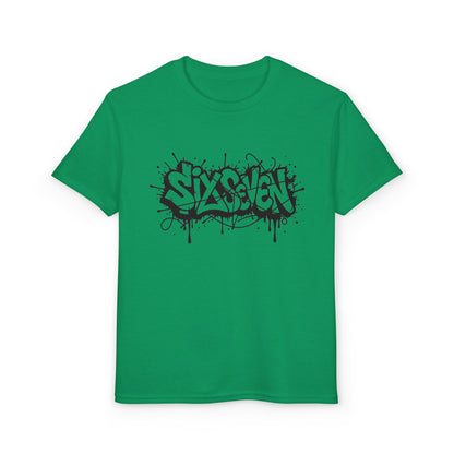 Youth T-Shirt — 'SixxSeven' Black Graffiti Drip Streetwear Tee