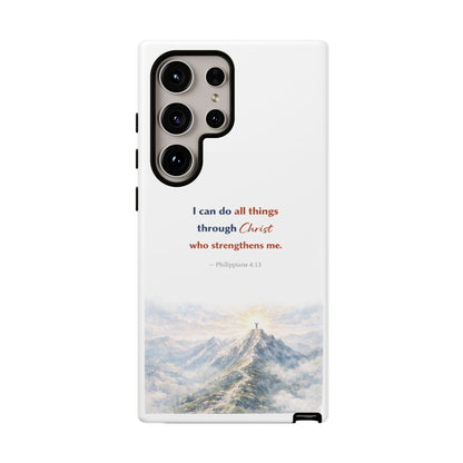 Christian Phone Case – “I Can Do All Things Through Christ” Inspirational Tough Case