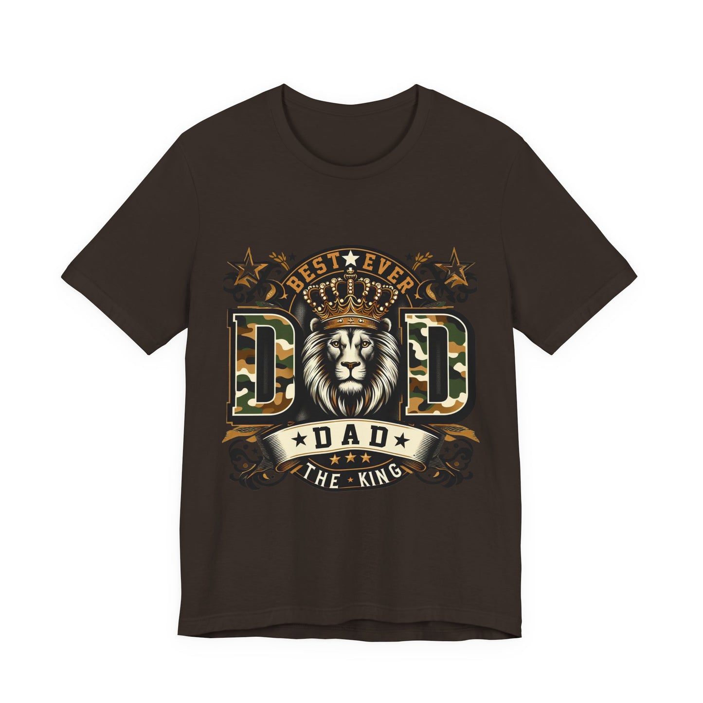 Dad The King Lion Crown T-Shirt — Best Ever Dad Camo Design