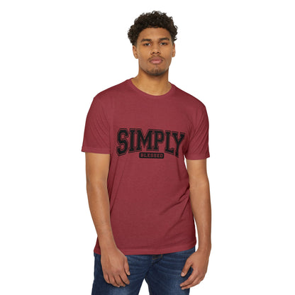 Simply Blessed T-Shirt — Vintage Collegiate Script Faith Tee