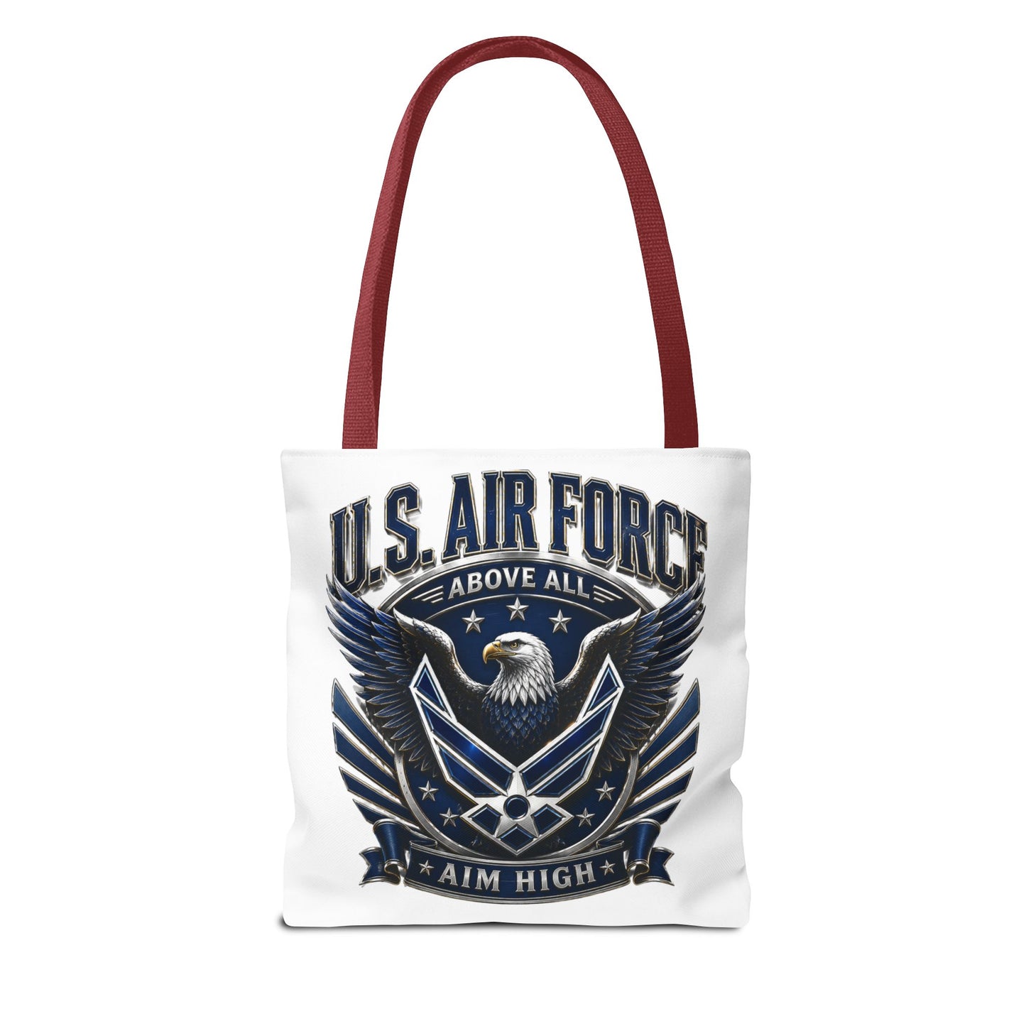 U.S. Air Force Eagle Tote Bag - "Aim High" Military Canvas Tote
