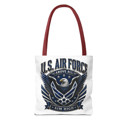 U.S. Air Force Eagle Tote Bag - "Aim High" Military Canvas Tote
