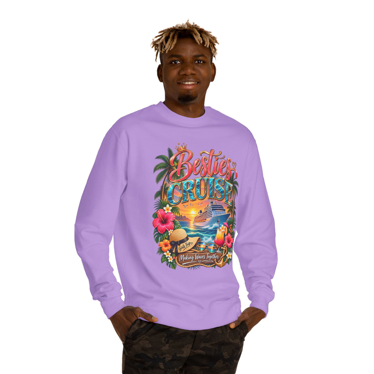 Besties Cruise Sweatshirt — Friends Tropical Vacation Pullover