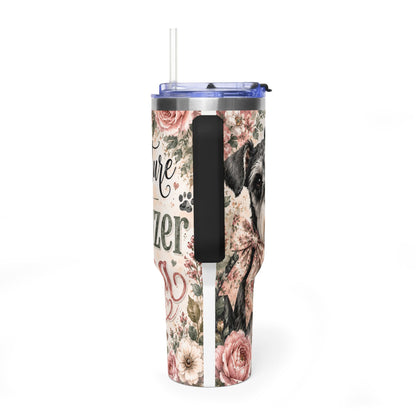 Miniature Schnauzer Mama 40oz Vacuum Tumbler — Insulated Travel Mug with Handle