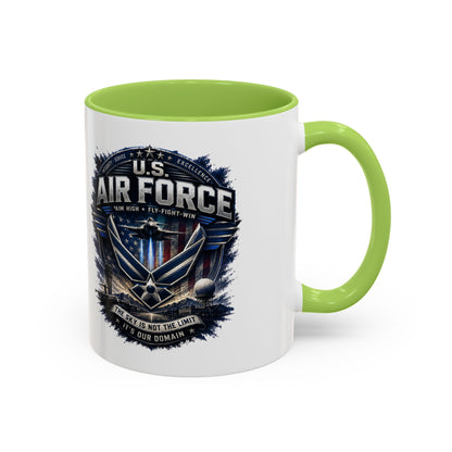 U.S. Air Force Accent Coffee Mug — Military Emblem 11/15oz