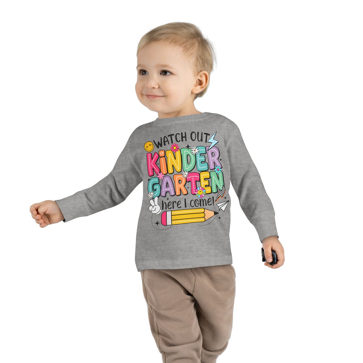 Kindergarten Here I Come Toddler Long Sleeve Tee