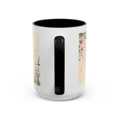Mother Home Coffee Mug — Floral 'She Gave Us Love, She Gave Us Strength' Accent Mug