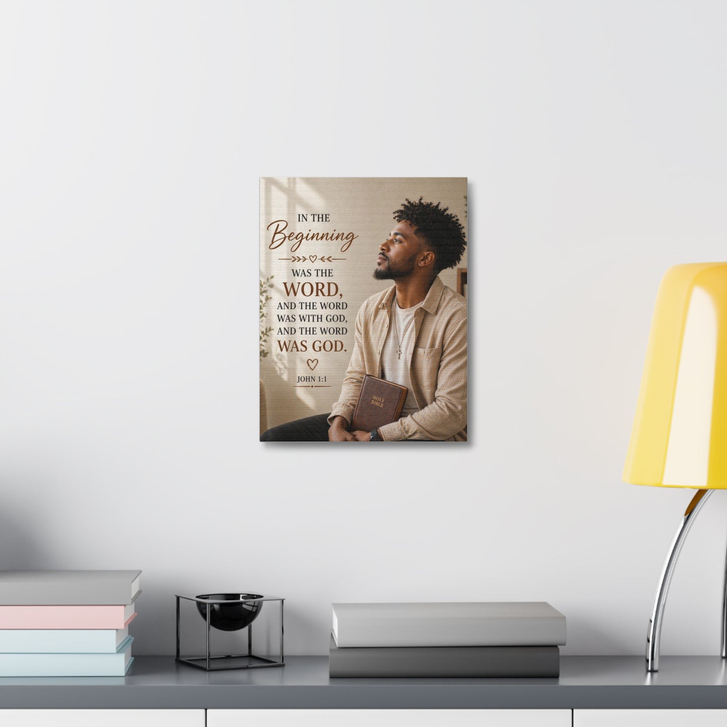 Stretched Canvas - John 1:1 Scripture Wall Art (In the Beginning)