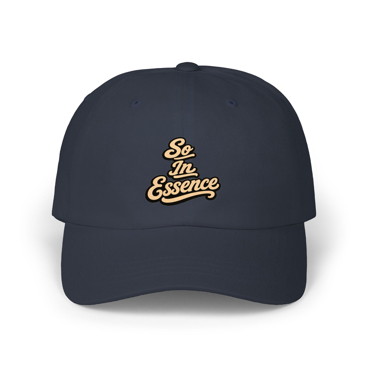 Dad Cap — "So In Essence" Embroidered Retro Script Hat