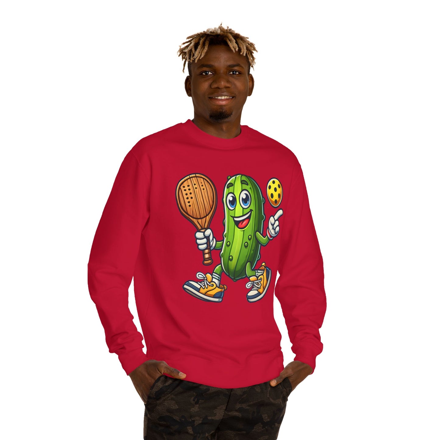 Pickle Pickleball Sweatshirt — Funny Pickle Playing Pickleball Crewneck