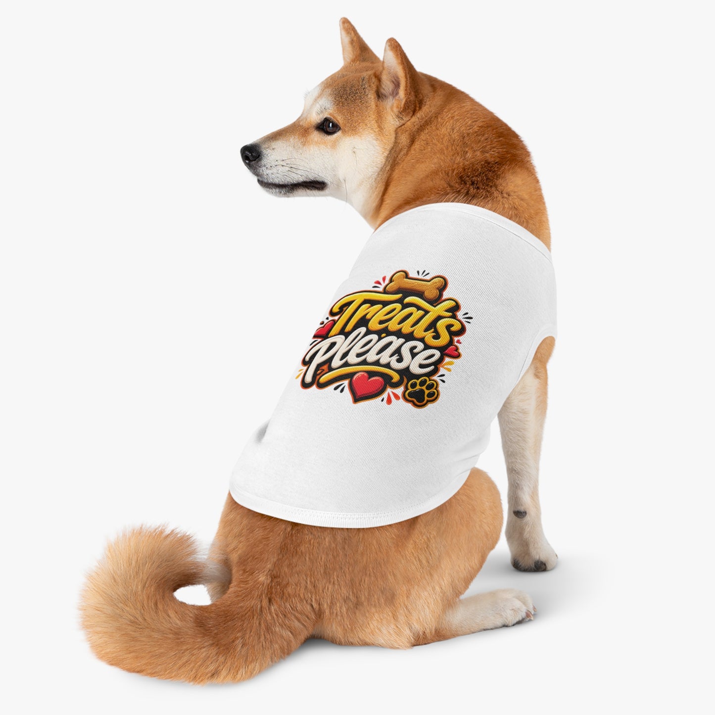 Pet Tank Top — "Treats Please" Cute Dog Tank for Small Dogs | Playful Paw Print Design