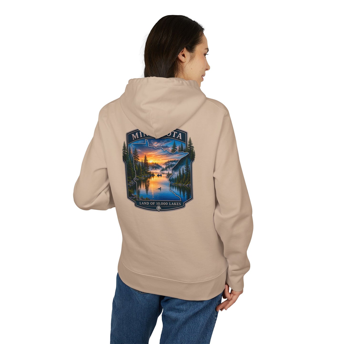 Minnesota Lakes Sunset Hoodie — Scenic 'Land of 10,000 Lakes' Sweatshirt
