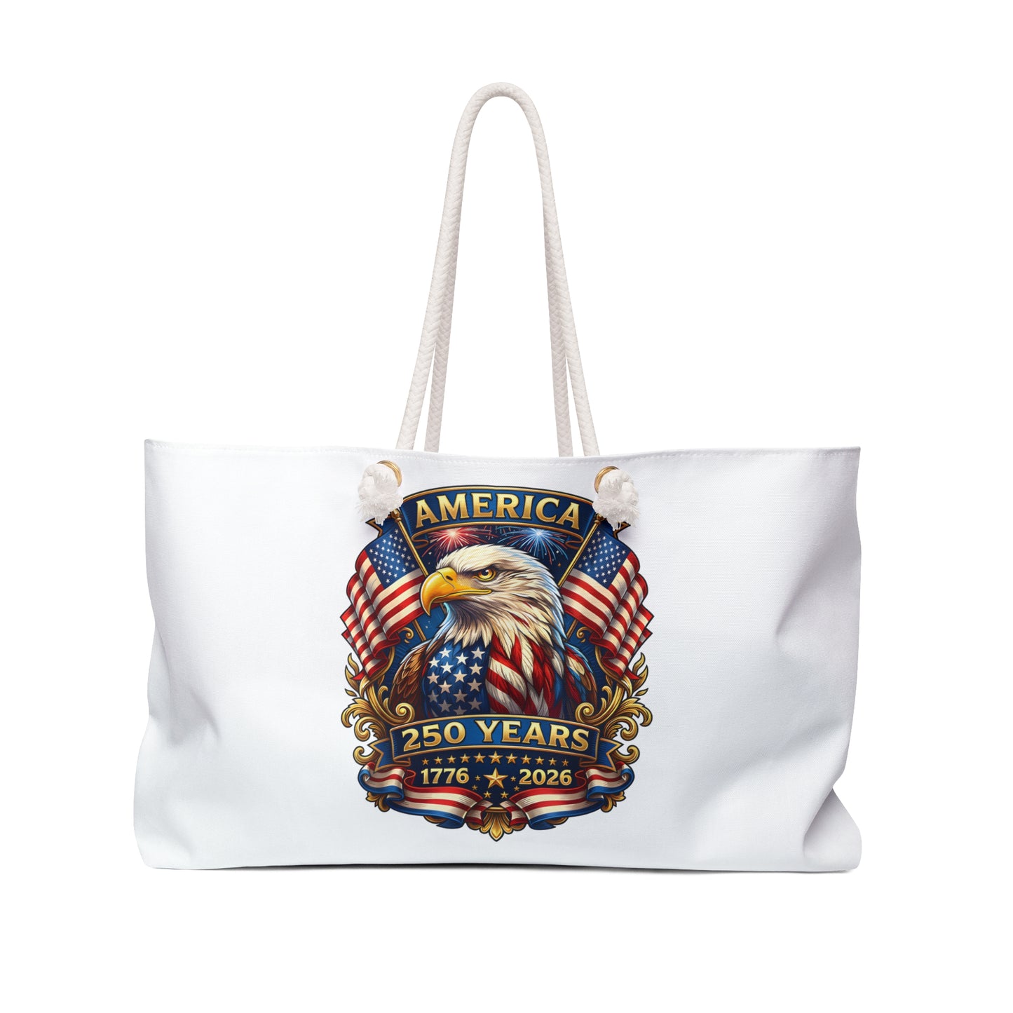America 250th Anniversary Weekender Bag — Patriotic Bald Eagle Flag Travel Tote (1776–2026)