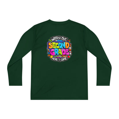 Second Grade Long Sleeve Tee — "Watch Out Second Grade Here I Come" Youth Shirt