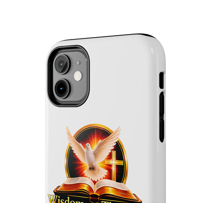 Wisdom and Theology Tough Phone Case — Christian Dove & Cross Design