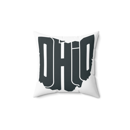 Ohio State Outline Pillow — Bold Graphic "OHIO" Decorative Throw Pillow
