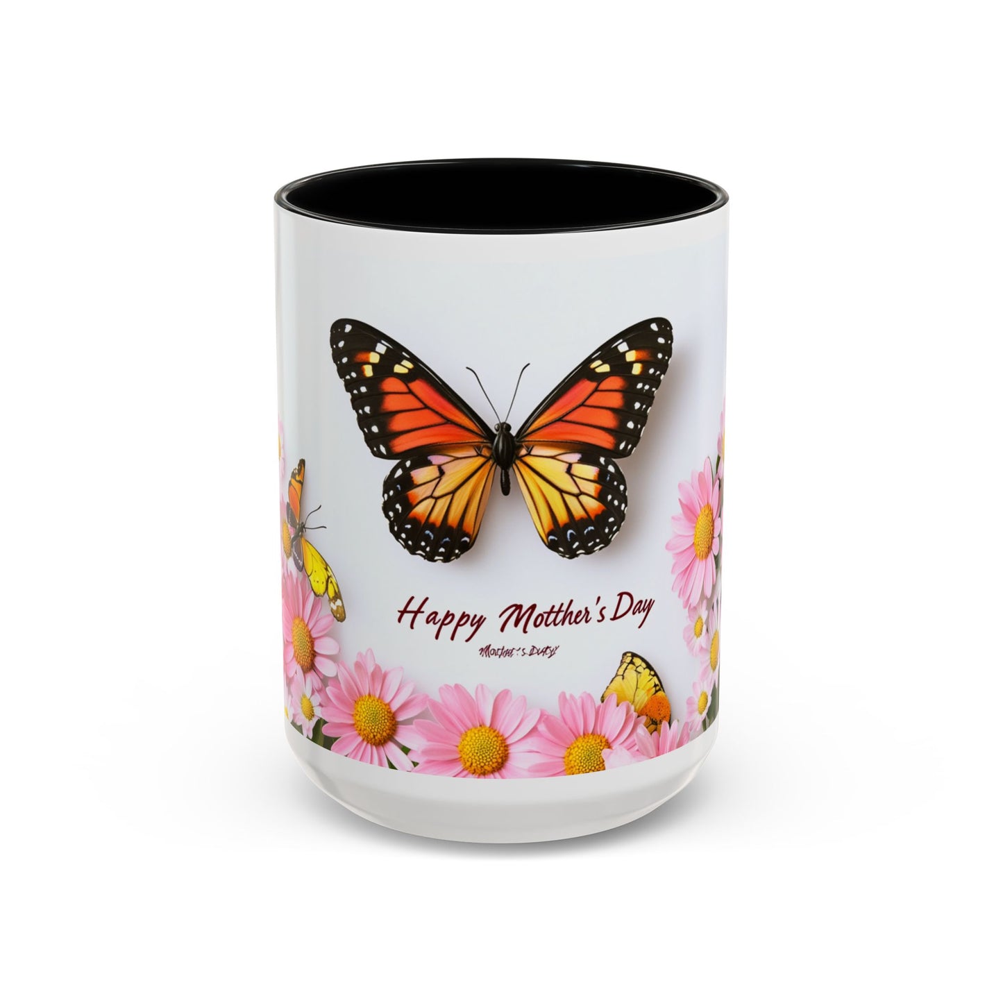 Mother's Day Butterfly Coffee Mug — "Happy Mother's Day" Floral 11/15oz Accent Mug