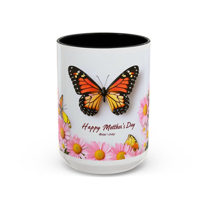 Mother's Day Butterfly Coffee Mug — "Happy Mother's Day" Floral 11/15oz Accent Mug