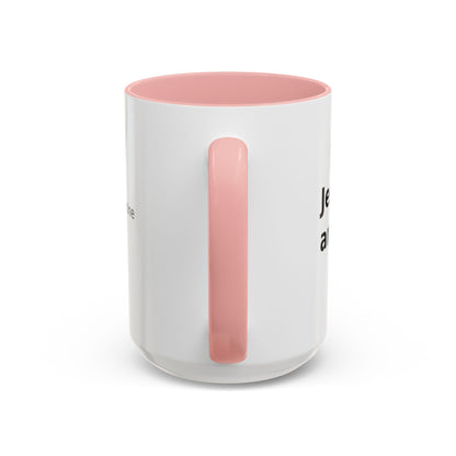Accent Coffee Mug — “Faith + Medicine: Insulin Saves” Black-Accent Mug (11/15 oz)