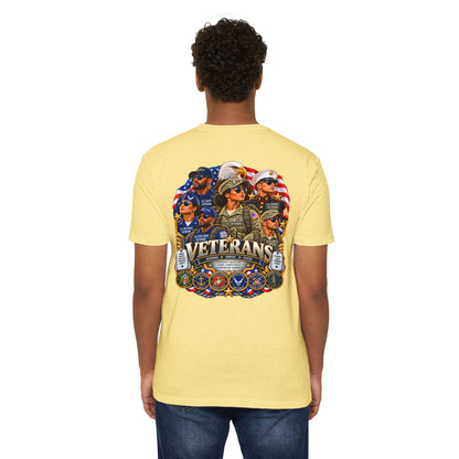 Veterans Tribute T-Shirt – Patriotic Military Emblems & Eagle Design