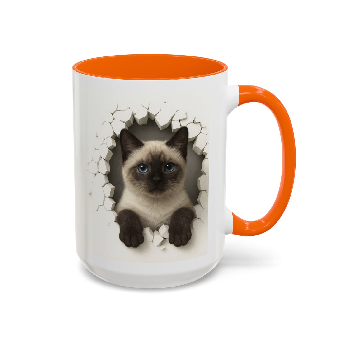 Siamese Cat Peeking Accent Coffee Mug (11/15oz)