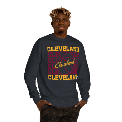 Cleveland Basketball Crewneck Sweatshirt – Retro Script Hoop Design