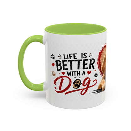 Pawsitive Vibes Coffee Mug - "Wag More, Worry Less" Dog Lover Accent Mug