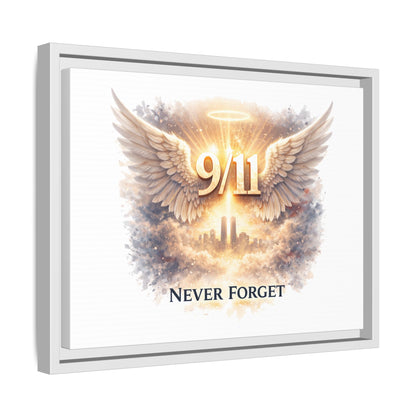 9/11 Memorial Matte Canvas Print — "Never Forget" Framed Wall Art