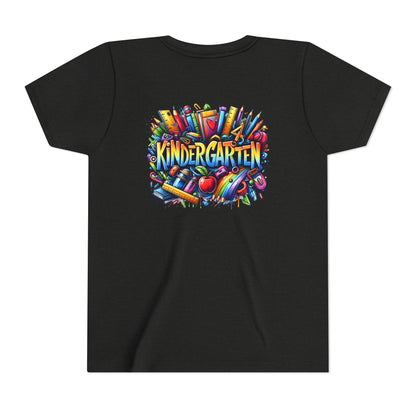 Kindergarten Colorful School Supplies Youth Tee — Back-to-School Kids T-Shirt