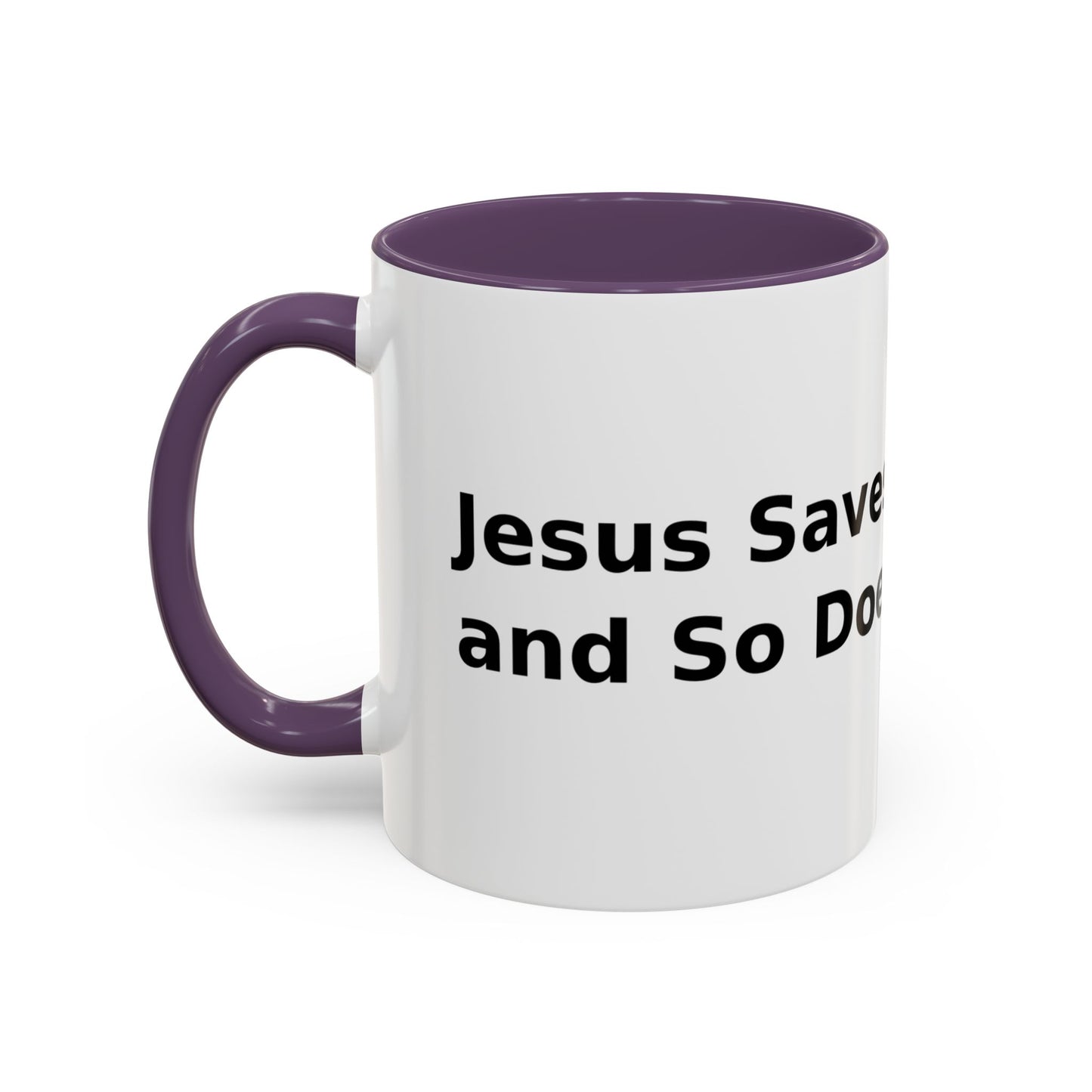 Accent Coffee Mug — “Faith + Medicine: Insulin Saves” Black-Accent Mug (11/15 oz)