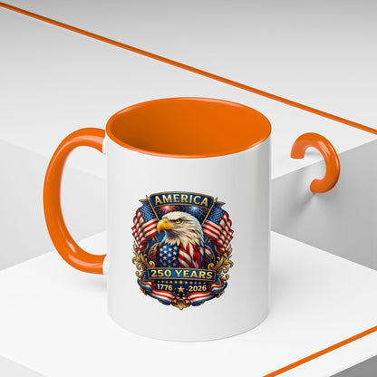 America 250 Years Eagle Coffee Mug — 1776-2026 Patriotic Accent Mug